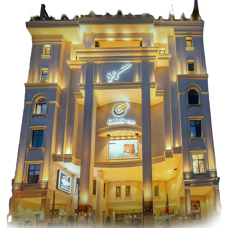 تصویری از ساختمانی با یک ساعت در جلوی آن